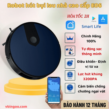 Robot hút bụi lau nhà cao cấp E06