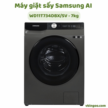 Máy giặt sấy Samsung AI WD11T734DBX/SV - 7kg