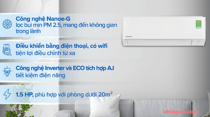 May lanh Panasonic Inverter CU CS PU12AKH 8 Máy lạnh Panasonic Inverter CU/CS-PU12AKH-8