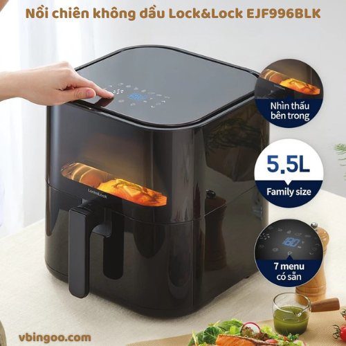 Noi chien khong dau LockLock EJF996BLK Nồi chiên không dầu Lock&Lock EJF996BLK