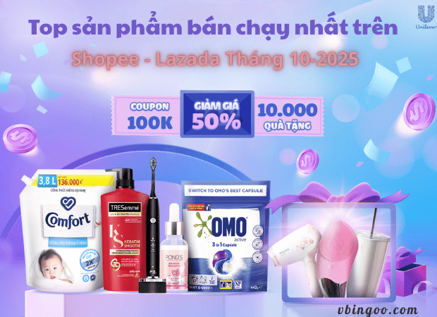 Top sản phẩm bán chạy nhất trên Shopee – Lazada Tháng 10/2025