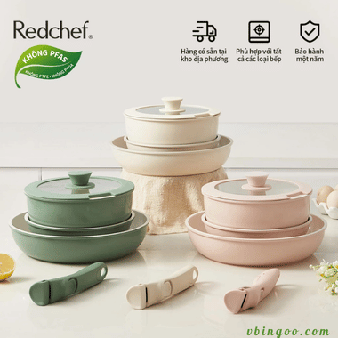 Bộ nồi đá gốm chống dính Redchef 