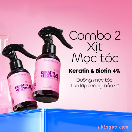Xit moc toc Biotin Keratin Phuc Hoi Toc 4 Xịt mọc tóc Biotin & Keratin Phục Hồi Tóc 4%