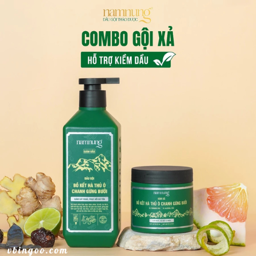 Bo Doi Dau Goi Xa Kiem Dau Thao Duoc NAMNUNG Bộ Đôi Dầu Gội Xả Kiềm Dầu Thảo Dược NAMNUNG