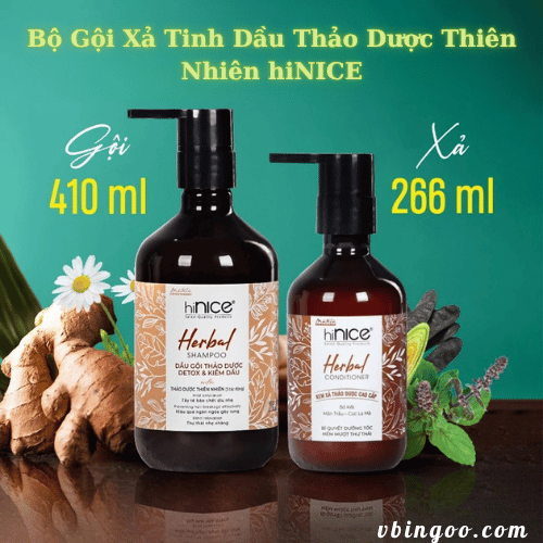 Bo Goi Xa Tinh Dau Thao Duoc Thien Nhien hiNICE Bộ Gội Xả Tinh Dầu Thảo Dược Thiên Nhiên hiNICE