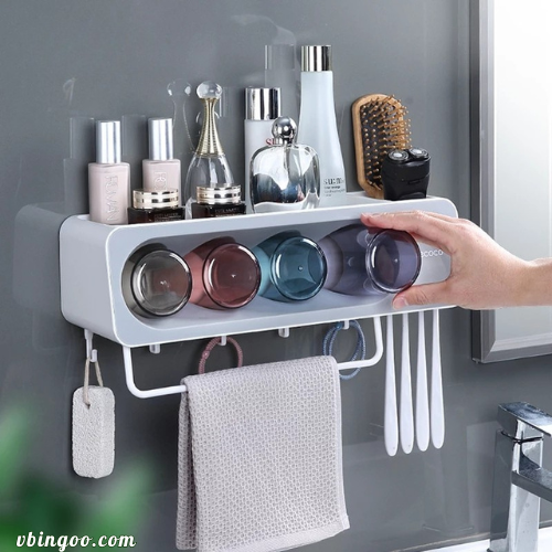 Bộ Nhả Kem Đánh Răng Tự Động ECOCO Có Thanh Treo Khăn