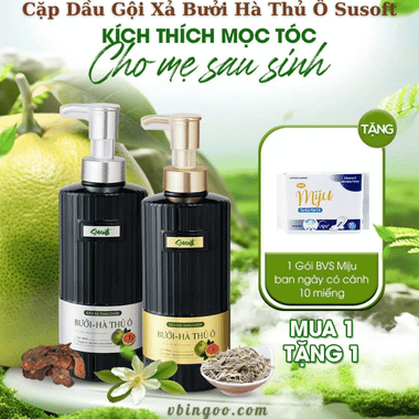 Cặp Dầu Gội Xả Bưởi Hà Thủ Ô Susoft