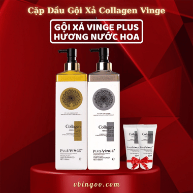Cặp Dầu Gội Xả Collagen Vinge