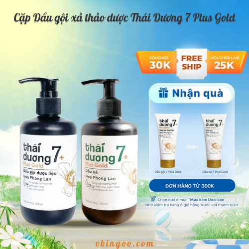 Cap Dau goi xa thao duoc Thai Duong 7 Plus Gold Cặp Dầu gội xả thảo dược Thái Dương 7 Plus Gold