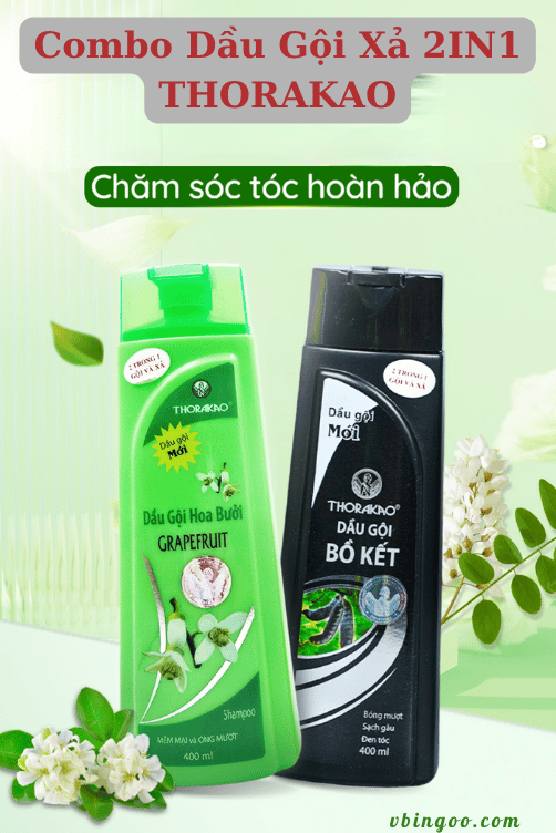 Combo Dau Goi Xa 2IN1 THORAKAO Combo Dầu Gội Xả 2IN1 THORAKAO