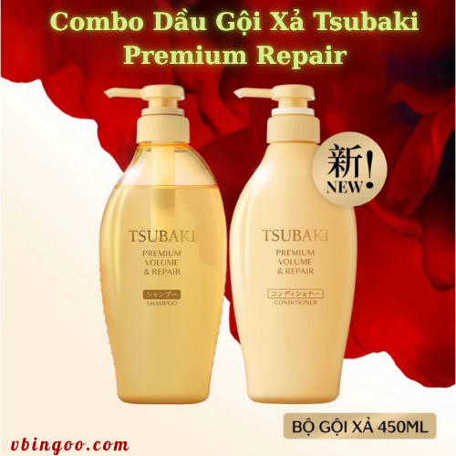 Combo Dau Goi Xa Tsubaki Premium Repair Combo Dầu Gội Xả Tsubaki Premium Repair