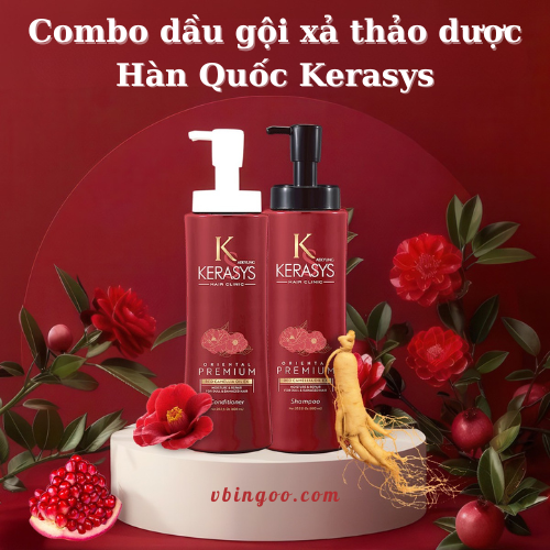 Combo dau goi xa thao duoc Han Quoc Kerasys Combo dầu gội xả thảo dược Hàn Quốc Kerasys