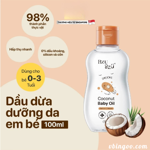 Dau Dua Tu Nhien dau Massage cho Be BZU BZU Dầu Dừa Tự Nhiên dầu Massage cho Bé BZU BZU