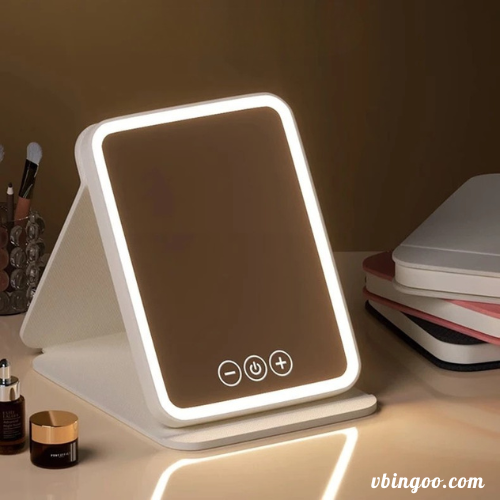 Gương trang điểm đèn LED gấp gọn thông minh