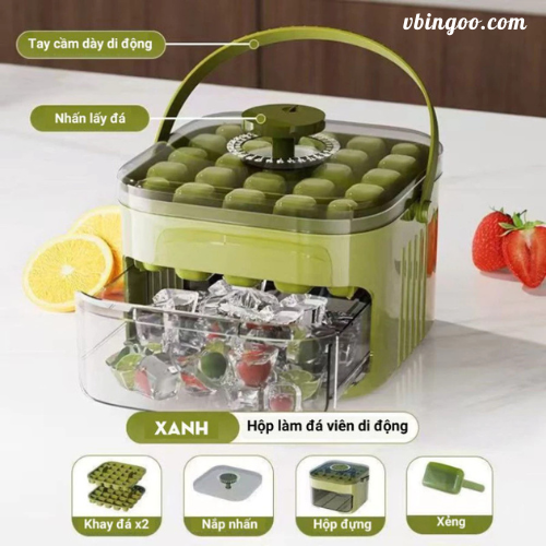 Hộp Làm Đá Viên Thông Minh Nhấn Tự Động