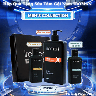 Hộp Quà Tặng Sữa Tắm Gội Nam IROMAN