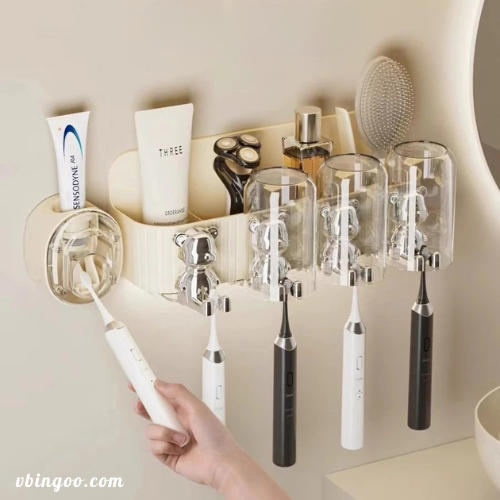 Kệ Để Bàn Chải Đánh Răng Kèm Bộ Nhả Kem UFORU
