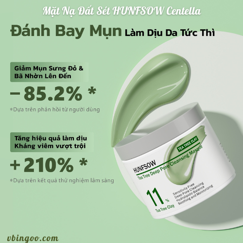 Mat Na Dat Set HUNFSOW Centella Mặt Nạ Đất Sét HUNFSOW Centella