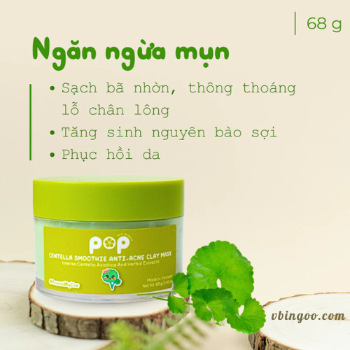 Mat Na Dat Set Rau Ma POP Mặt Nạ Đất Sét Rau Má POP