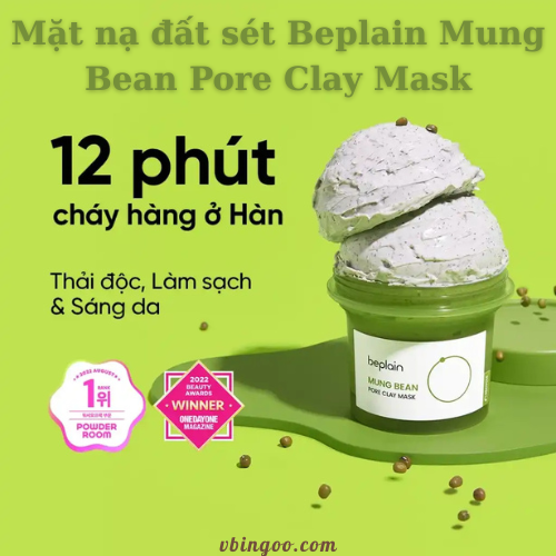 Mat na dat set Beplain Mung Bean Pore Clay Mask Mặt nạ đất sét Beplain Mung Bean Pore Clay Mask