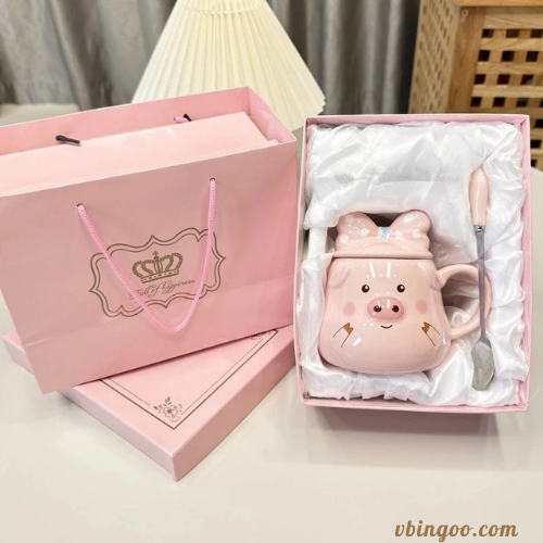 Quà Tặng Sinh Nhật Dành Cho Nữ Cốc Sứ Hình HEO Dễ Thương