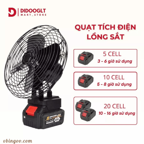 Quạt Tích Điện Mini DIDOOGLT Để Bàn