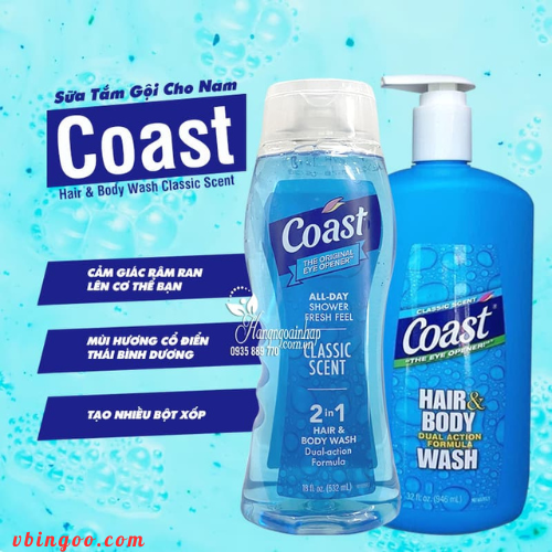 Sua Tam Goi Cho Nam COAST Sữa Tắm Gội Cho Nam COAST