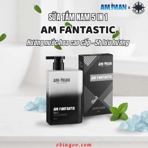 Sua tam goi rua mat cho nam huong nuoc hoa 5in1 AM MAN Sữa tắm gội rửa mặt cho nam hương nước hoa 5in1 AM-MAN