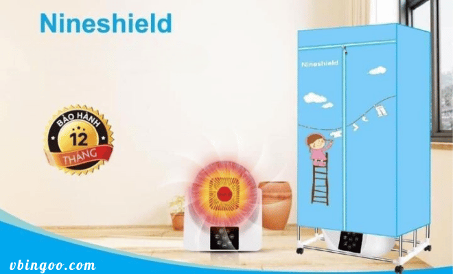Tu Say Quan Ao 2 Tang Nhat Ban Nineshield KB006 Tủ Sấy Quần Áo 2 Tầng Nhật Bản Nineshield KB006