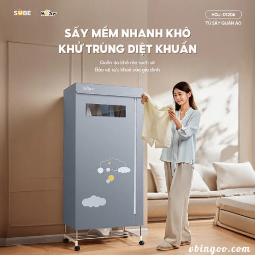 Tu Say Quan Ao Bear Tủ Sấy Quần Áo Bear HGJ-D12D5