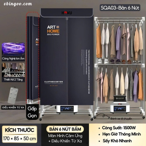 Tu Say Quan Ao DELA HOKU SQA03 Tủ Sấy Quần Áo DELA HOKU SQA03