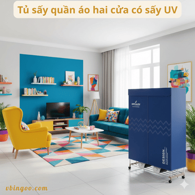 Tủ sấy quần áo hai cửa có sấy UV