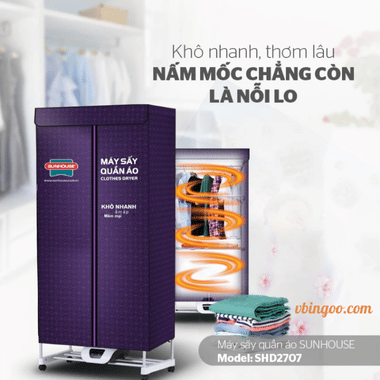 Tủ sấy quần áo sunhouse shd2707
