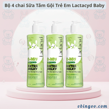 Bộ 4 chai Sữa Tắm Gội Trẻ Em Lactacyd Baby