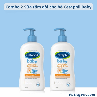 Combo 2 Sữa tắm gội cho bé Cetaphil Baby