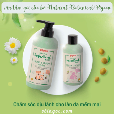 sữa tắm gội cho bé Natural Botanical Pigeon