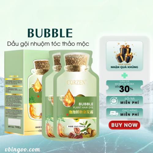 Dau Goi Goi Phu Bac Thao Duoc Han Quoc BUBBLE Dầu Gội Gói Phủ Bạc Thảo Dược Hàn Quốc BUBBLE