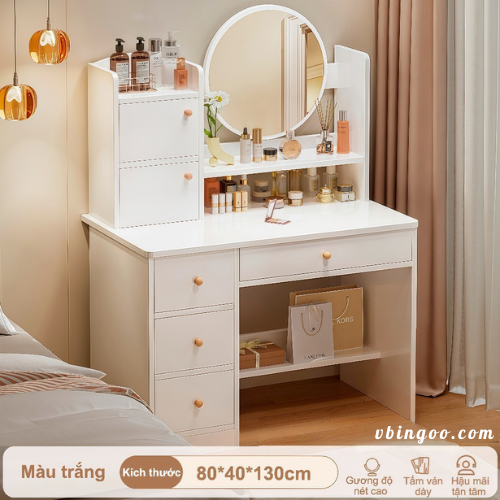 Bàn trang điểm phong cách hiện đại có đèn LED