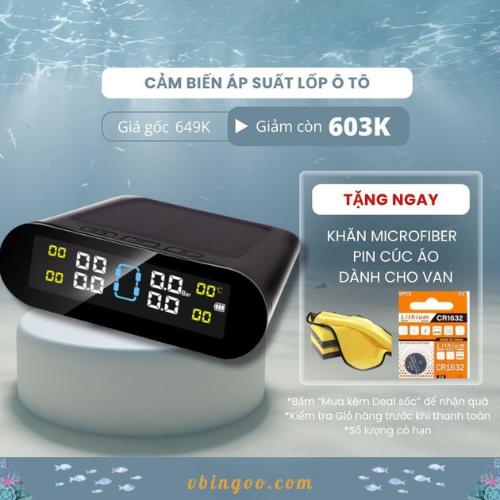 Cảm Biến Áp Suất Lốp Ô Tô T02 iVieCars