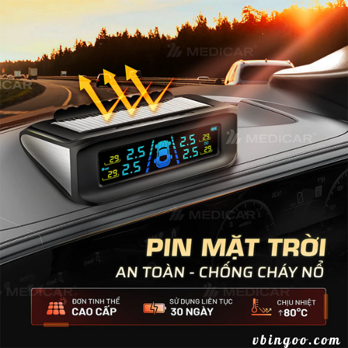 Cảm biến áp suất lốp ô tô thông minh Medicar