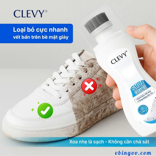 Chai Ve Sinh Giay Dang Bot CLEVY Chai Vệ Sinh Giày Dạng Bọt CLEVY