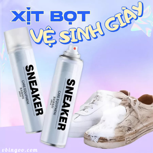 Chai Ve Sinh Giay Xit Tao Bot Kho 300ml Khong Dung Nuoc Chai Vệ Sinh Giày Xịt Tạo Bọt Khô 300ml Không Dùng Nước