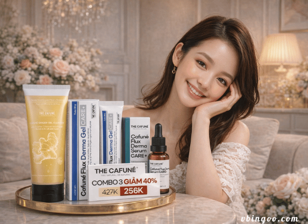Combo Serum Mun Sua Rua Mat Gel Cham Mun The Cafune Combo Serum Mụn, Sữa Rửa Mặt, Gel Chấm Mụn The Cafuné