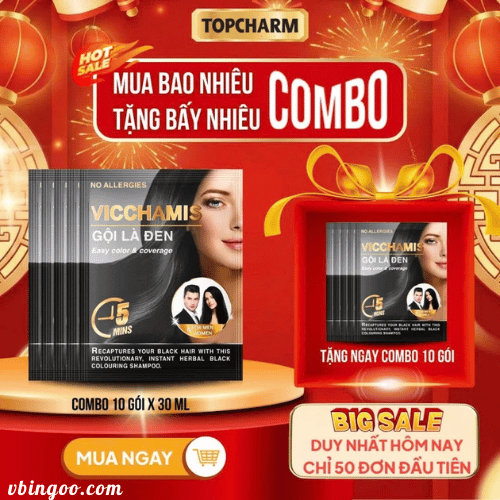 Dau goi phu bac Vicchamis Dầu gội phủ bạc Vicchamis