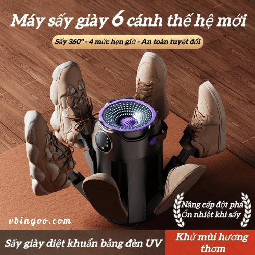 Máy Sấy Giày Thông Minh Di Động Với Sáu Cánh Tay