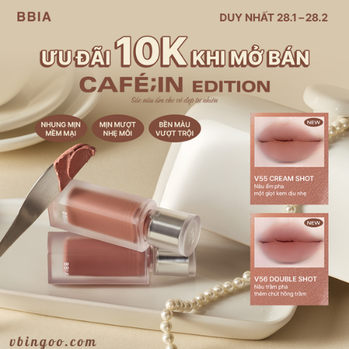 Son kem lì nhung thuần chay, nhẹ môi BBIA