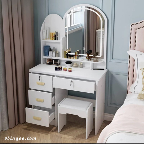 bàn trang điểm (có đèn LED ) tặng kèm ghế hàng sẵn