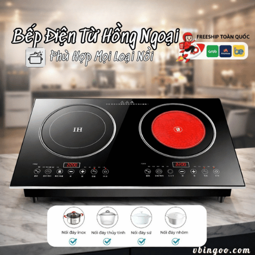 Bếp Điện Từ Đôi Đa Năng Beemi
