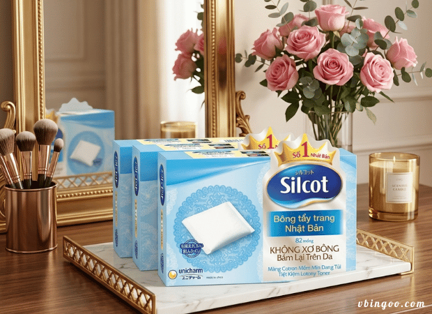 Bong trang diem Silcot bông tẩy trang Silcot