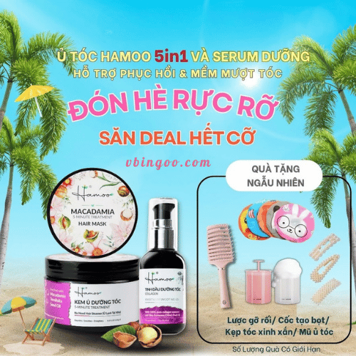 Combo Kem U Toc 250gr Va Tinh Dau Duong Toc HAMOO 70ml Combo Kem Ủ Tóc 250gr Và Tinh Dầu Dưỡng Tóc HAMOO 70ml
